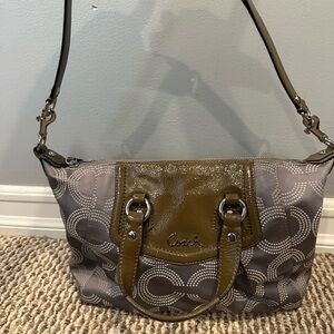 Coach Gray and Green Women's Bag